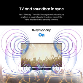 Samsung HW-S60D SpaceFit Sound Pro analyzes room acoustics for optimized output.