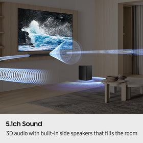 Samsung HW-B750F gaming-ready soundbar for clear dialogue during fast-paced gaming