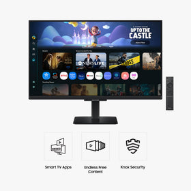 Samsung LS27FM502ENXZA angled USB-C ports for easy device connectivity.