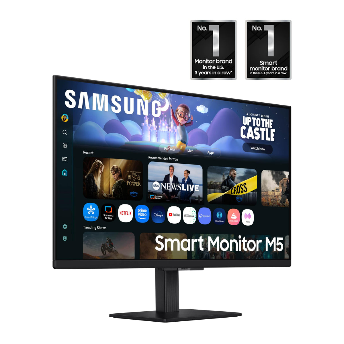 Samsung LS27FM502ENXZA Gaming Hub UI on screen illustrating instant gameplay.
