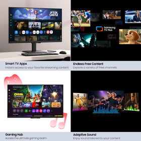 Samsung LS27FM502ENXZA vision accessibility tools panel on display.