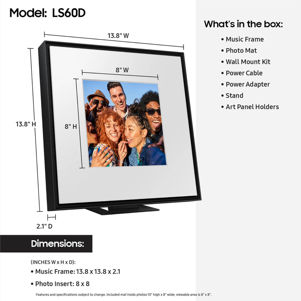 Samsung LS60D displays photos as a living wall centerpiece.