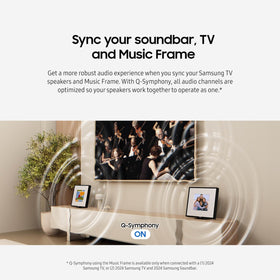 Samsung LS60D wide-range speakers provide balanced room sound.