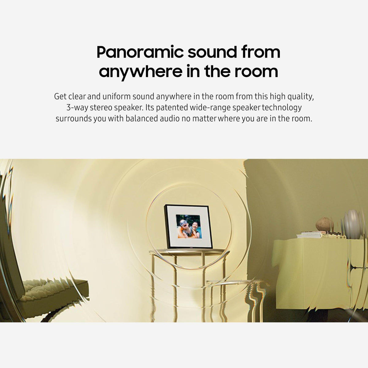 Samsung LS60D streams music wirelessly via Wi-Fi or Bluetooth.