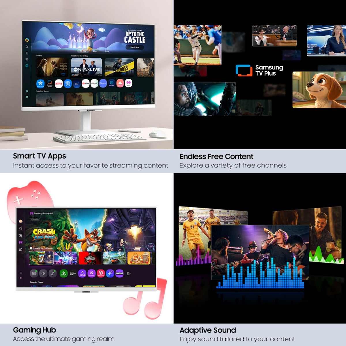 Samsung M50F SmartThings control to manage home devices from the monitor.