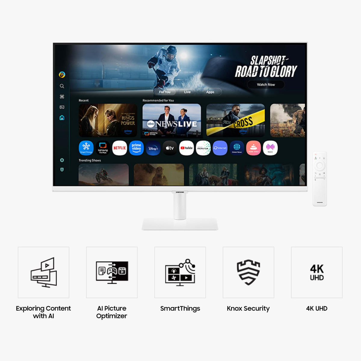 Samsung M70F 4K clarity highlights vibrant colors and sharp detail for work and entertainment