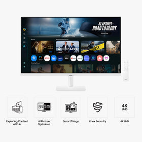 Samsung M70F 4K clarity highlights vibrant colors and sharp detail for work and entertainment