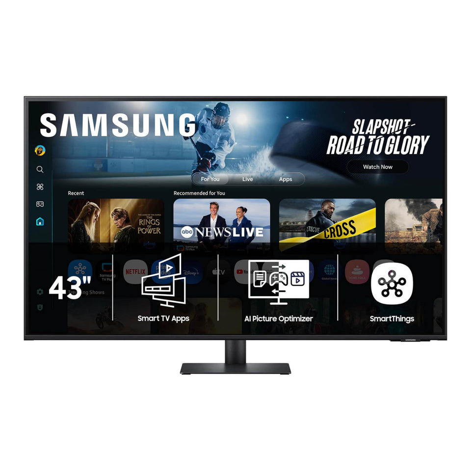 Samsung M70F 4K UHD display delivering crisp visuals for work and entertainment.