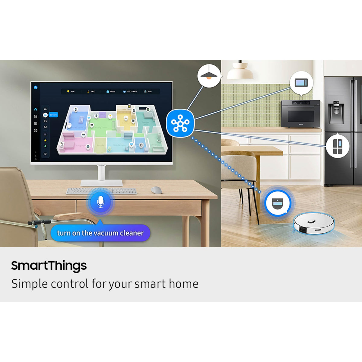 Samsung M70F Active Voice Amplifier helps follow dialogue in noisy settings