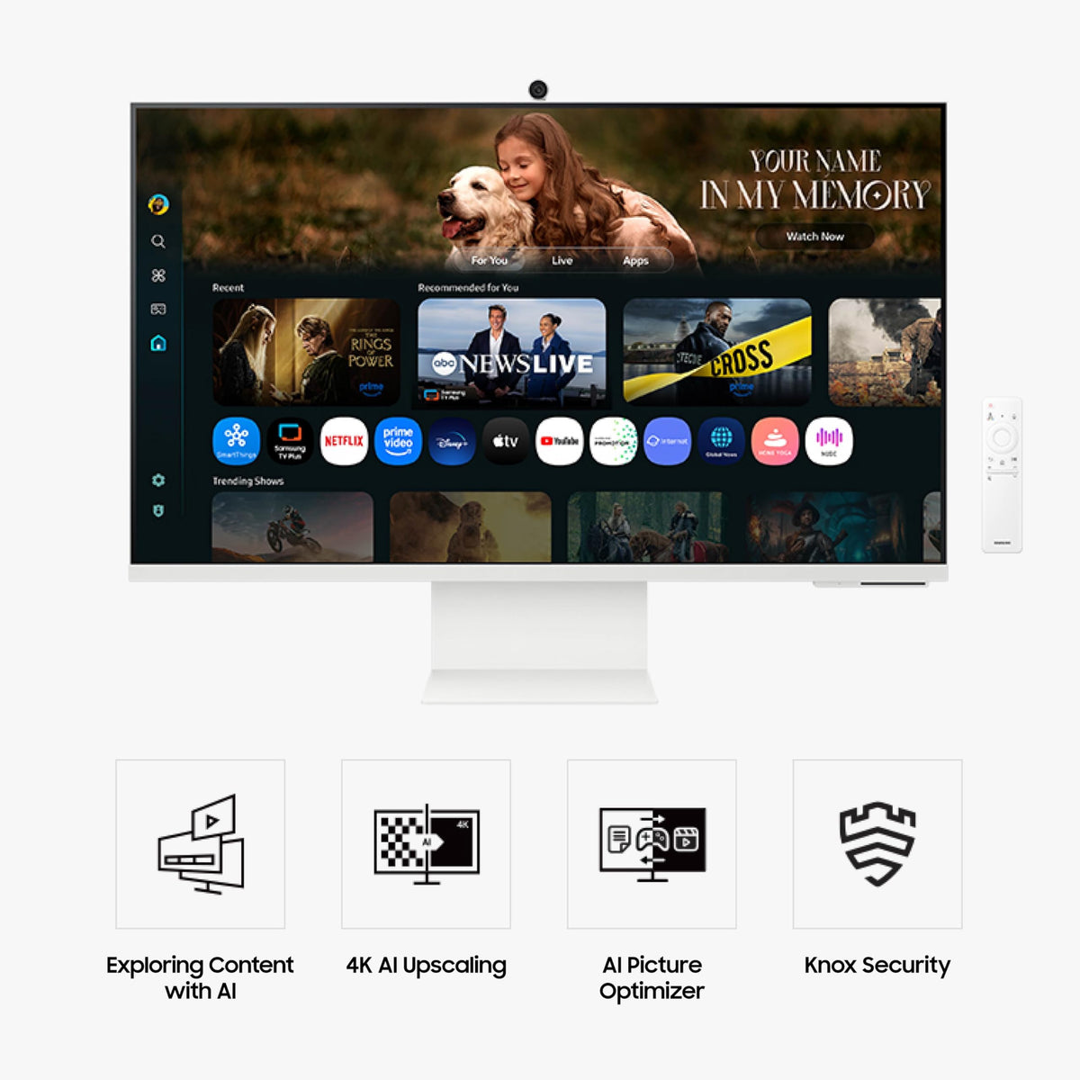 Samsung M8 AI Picture Optimizer enhances colors and contrast for detailed content.