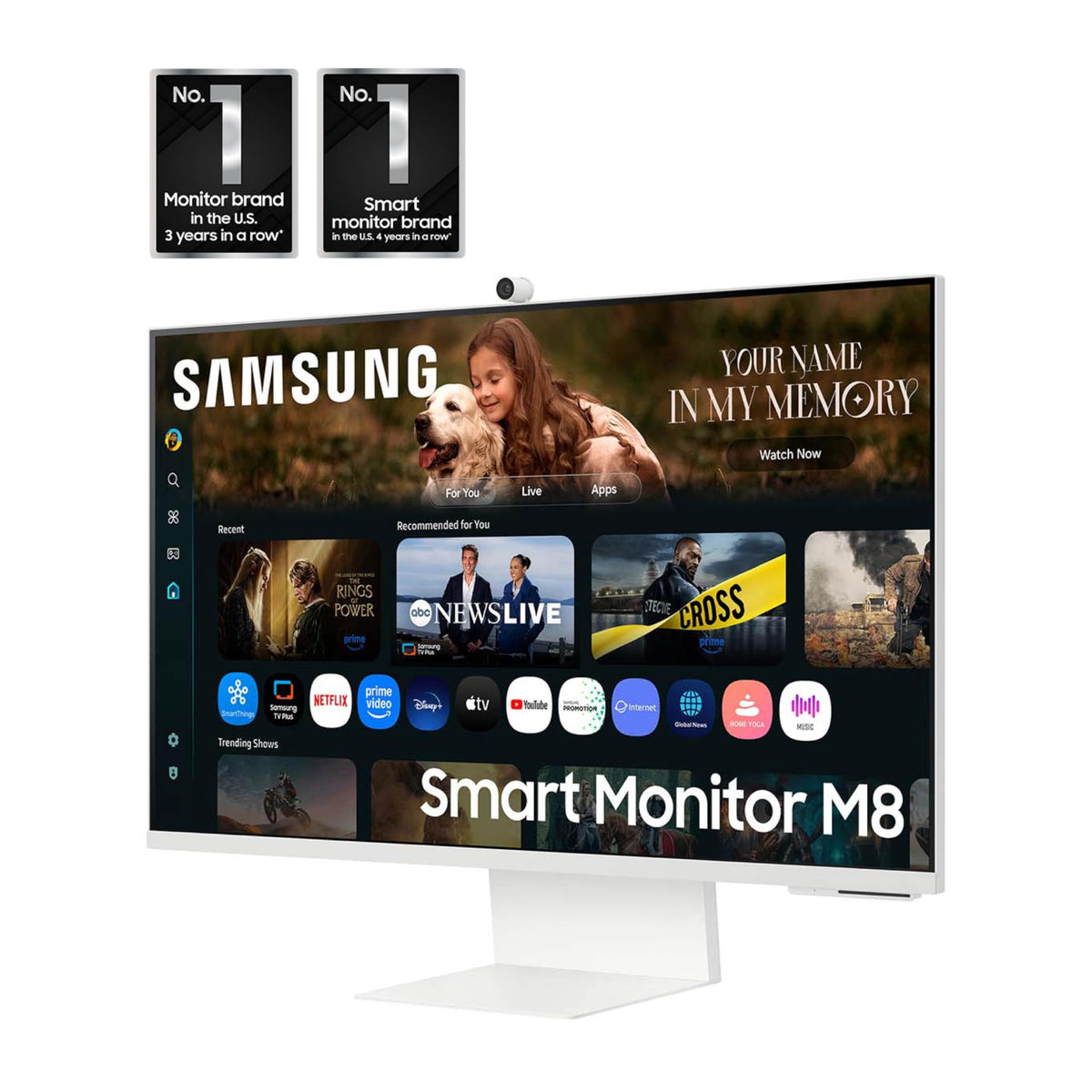 Samsung M8 Smart TV Apps enable instant streaming and on-demand content.