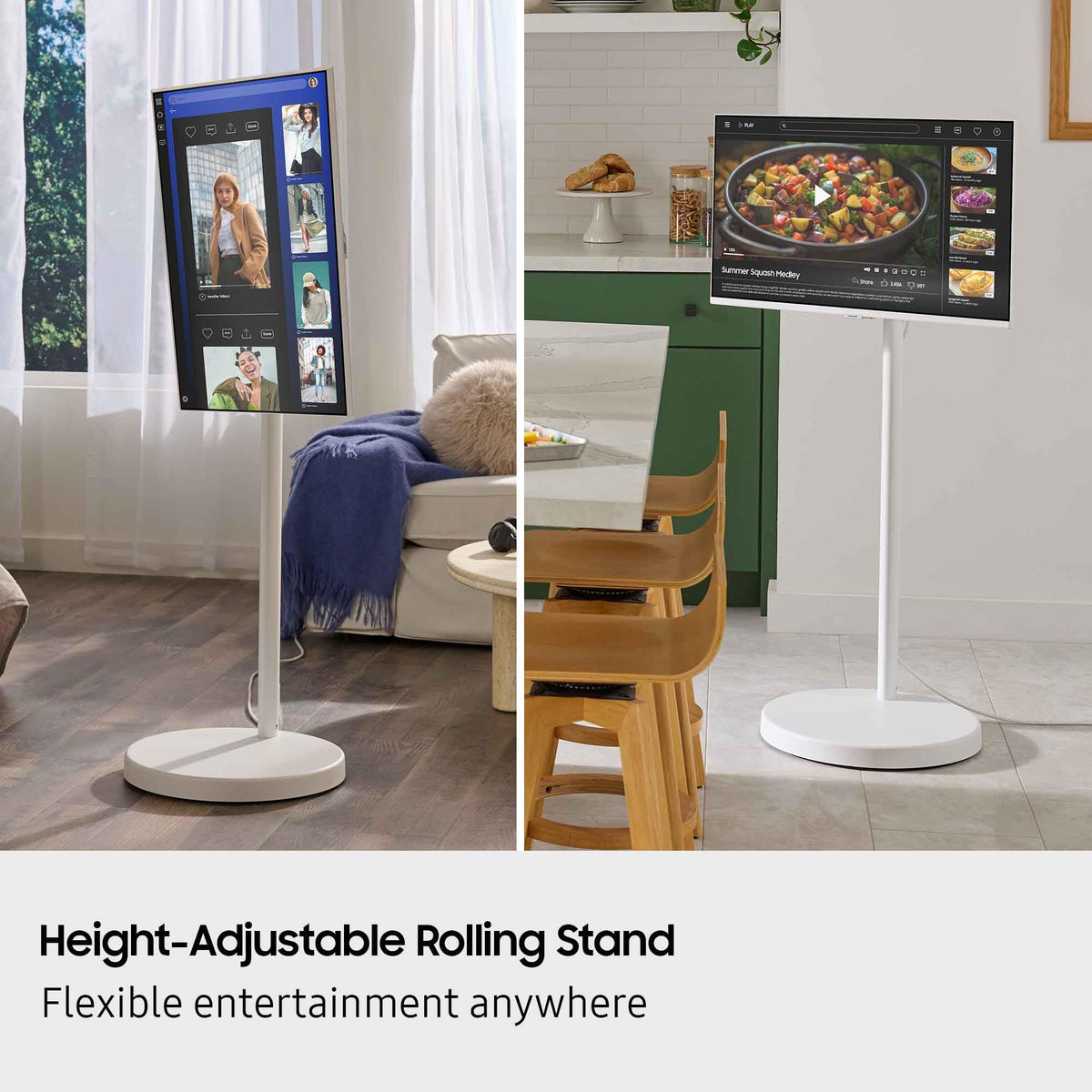 Monitor tilted and swiveled to demonstrate flexible viewing angles.