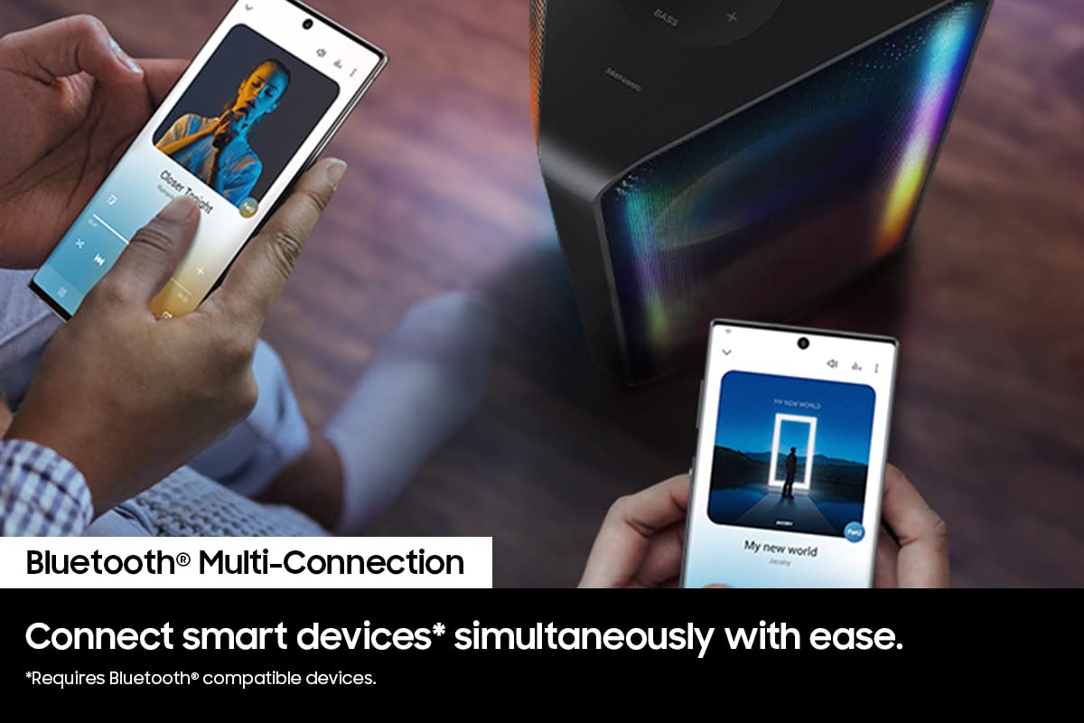 Samsung MX-ST50B Bluetooth multi-connection lets two devices pair.