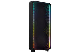 Samsung MX-ST90B Sound Tower outdoors, delivering powerful 1700W audio for lively gatherings.