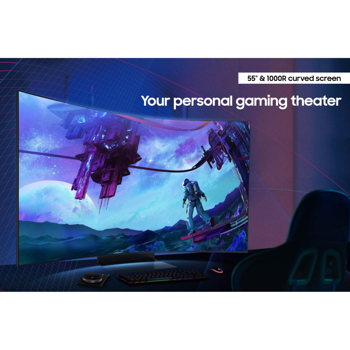 Samsung Odyssey Ark 1ms response time image for fast-paced gameplay clarity