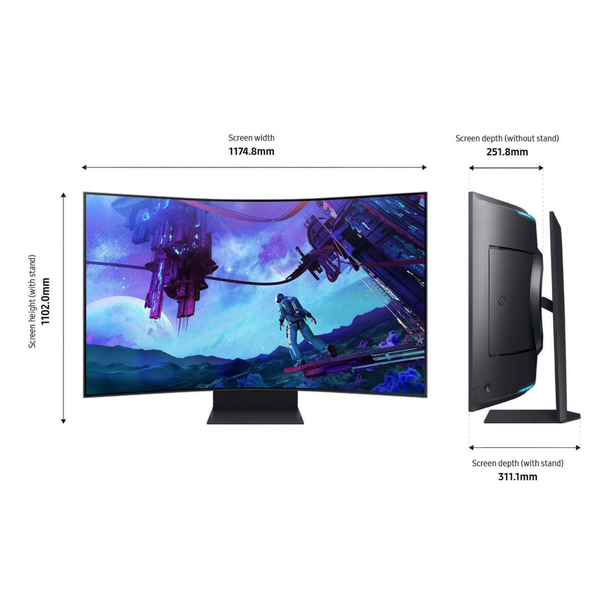 Samsung Odyssey Ark 4K UHD 165Hz display delivering smooth action