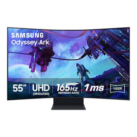 Samsung Odyssey Ark 55-inch overall view showing immersive curved screen for gaming