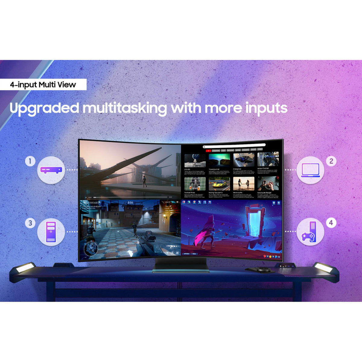 Samsung Odyssey Ark KVM switch enabling single-control across devices