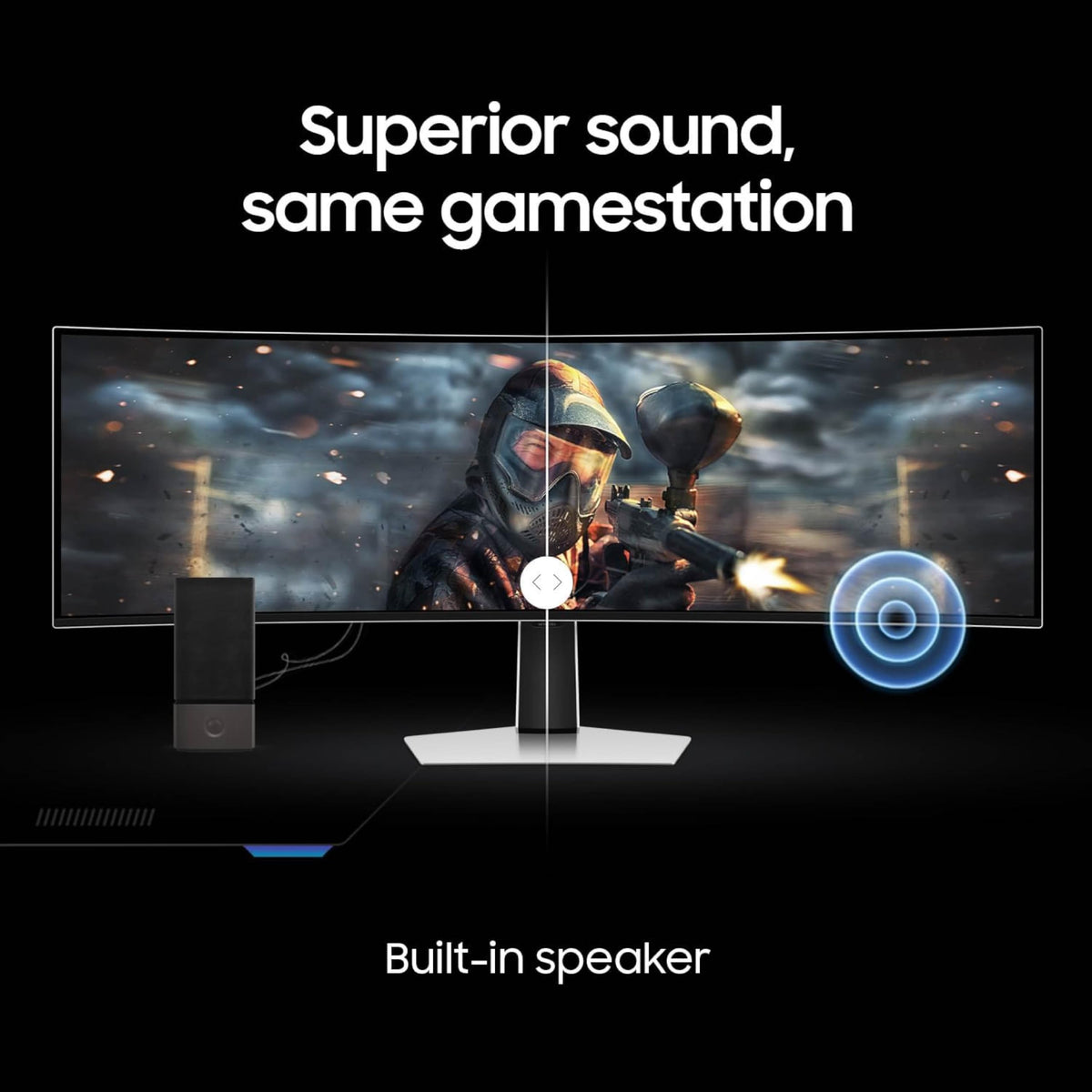 Samsung Odyssey built-in speakers for convenient audio without extra gear.