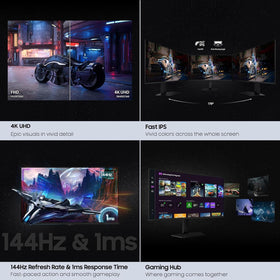 DisplayHDR 400 on Samsung Odyssey for enhanced contrast in gaming scenes.