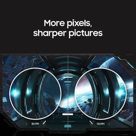 Samsung Odyssey DisplayHDR True Black 400 for deep blacks and rich shadows.