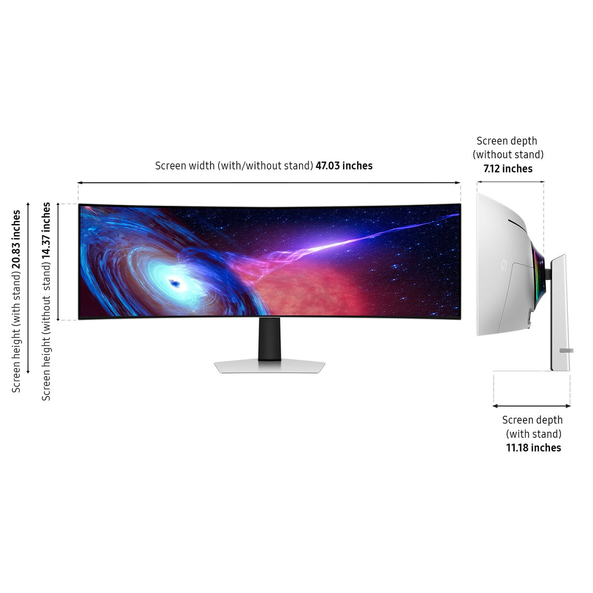 Samsung Odyssey DQHD resolution for razor-sharp detail.
