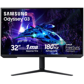 Samsung Odyssey G30D hero display angled for immersive gameplay and smooth motion.