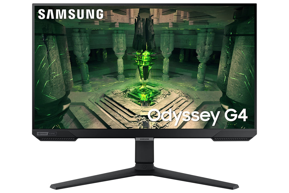 Samsung Odyssey G4 IPS panel close-up showing vibrant color and wide viewing angles