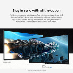 Samsung Odyssey G50D FreeSync reduces stutter in action