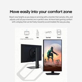 Samsung Odyssey G50D ergonomic stand allows easy adjustments