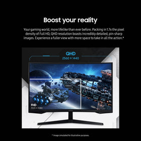 Samsung Odyssey G55C 165Hz refresh rate supports ultra-smooth gaming scenes.