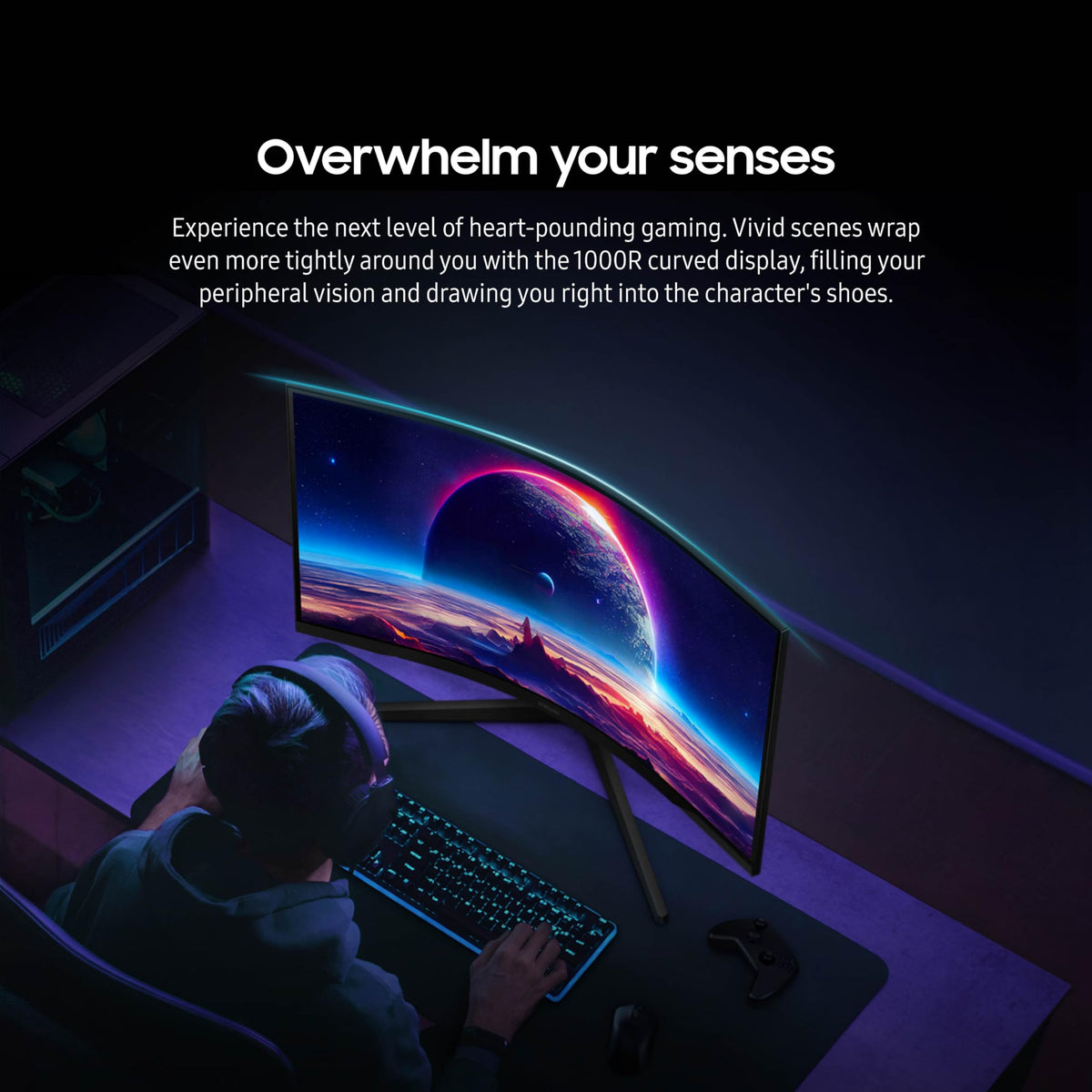 Samsung Odyssey G55C FreeSync aligns with graphics for tear-free gameplay.