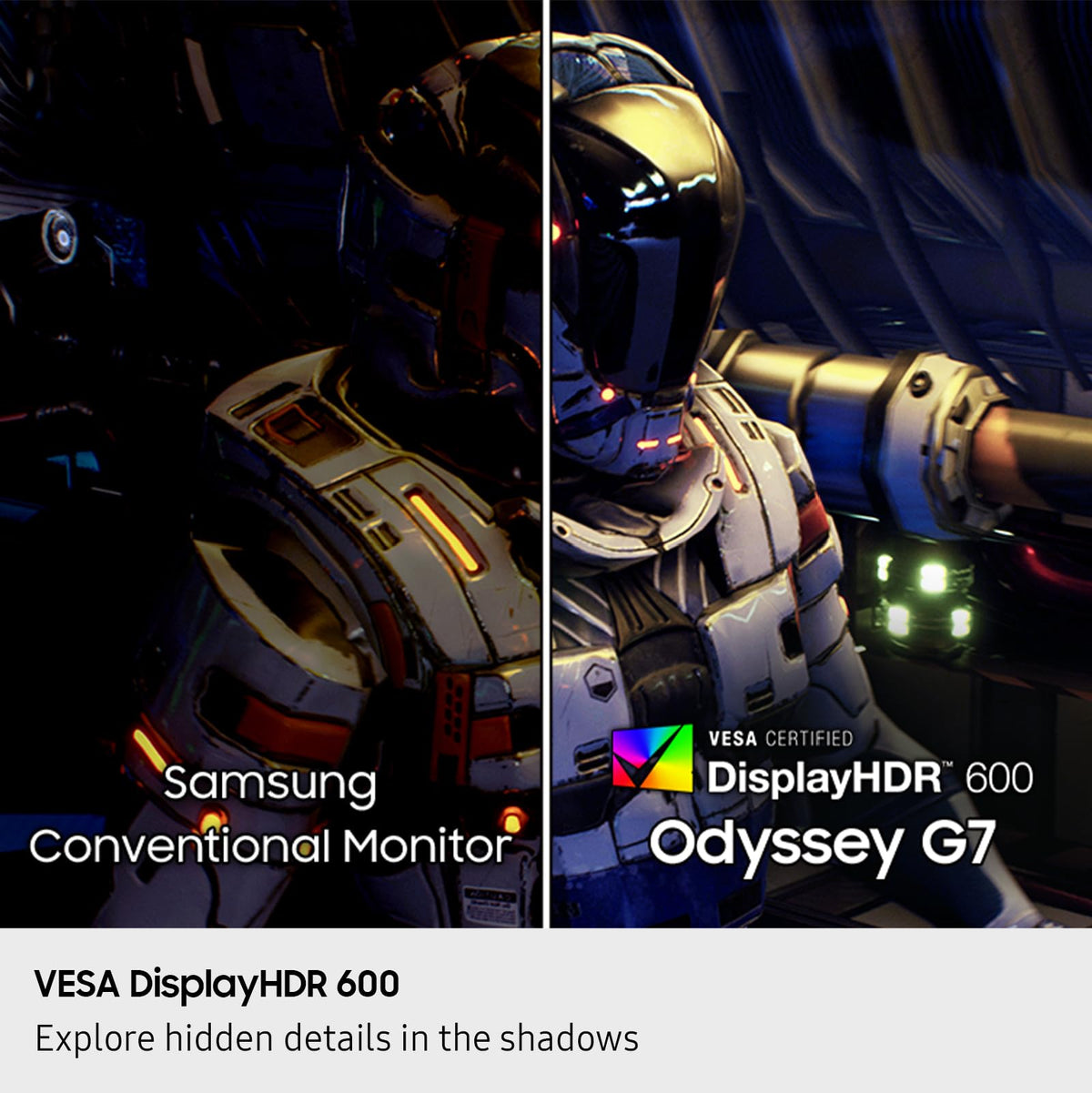 Samsung Odyssey G7 165Hz refresh supports ultra-smooth gameplay.