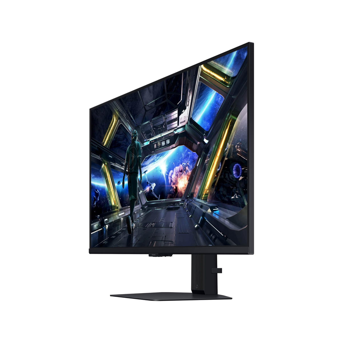 Samsung Odyssey G7 32 gaming-hub UI setup shows quick access features.