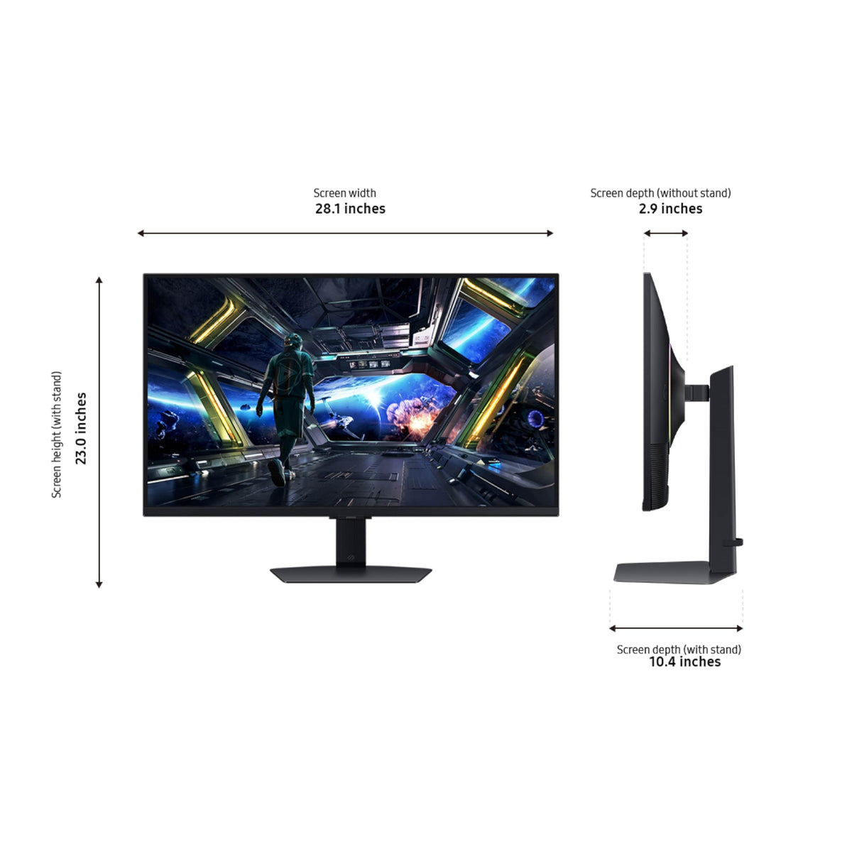 Samsung Odyssey G7 32 IPS-panel closeup emphasizes vibrant colors and wide viewing angles.