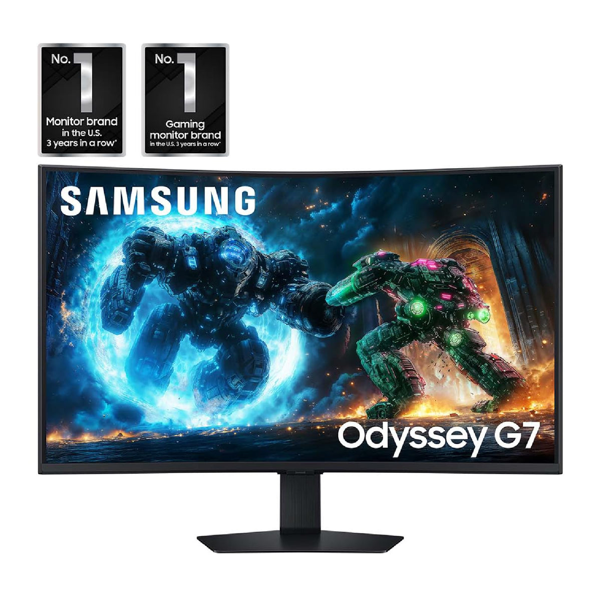 Samsung Odyssey G7 37-inch 1000R curve delivering wraparound immersive visuals.