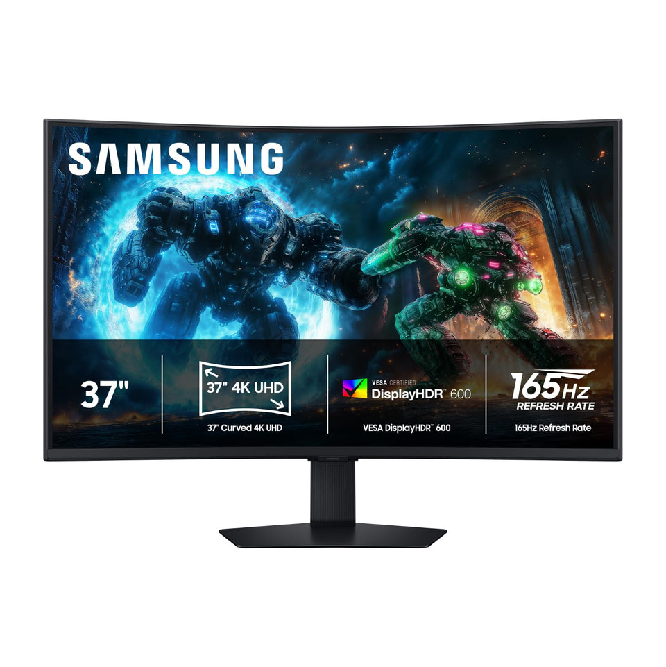 Samsung Odyssey G7 37-inch front view for immersive gaming on a curved display.