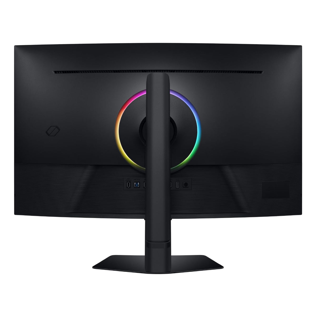 Samsung Odyssey G7 ergonomic stand supports tilt and height adjustment.
