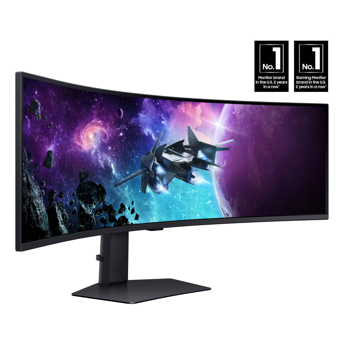 Samsung Odyssey G9 49-inch dual QHD resolution for expansive detail.