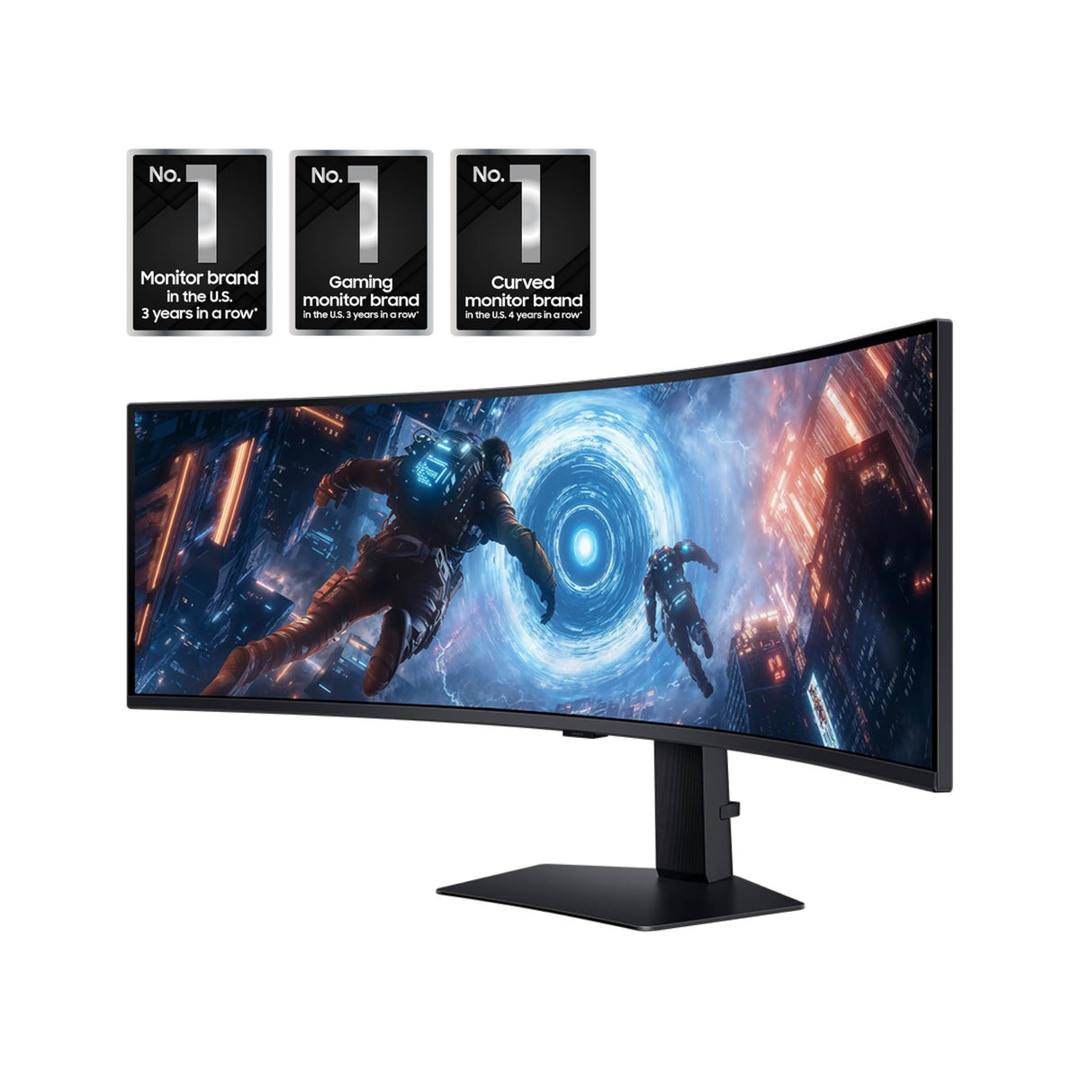 Samsung Odyssey G9 DQHD panel boosts clarity across expansive scenes.