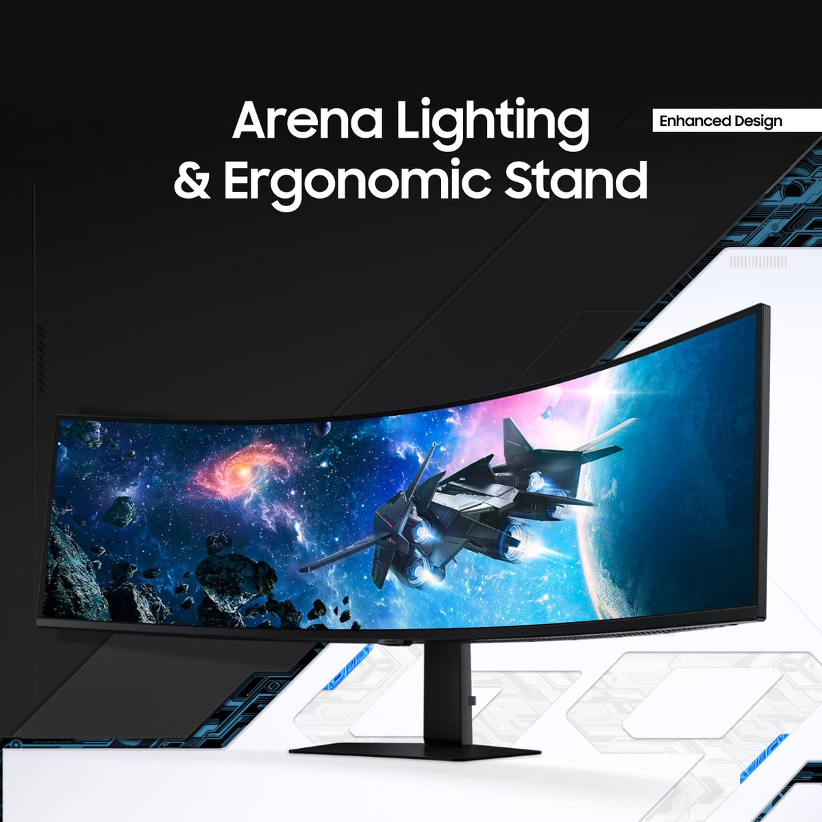 Samsung Odyssey G9 HDR1000 brightness for vivid highlights and deep shadows.