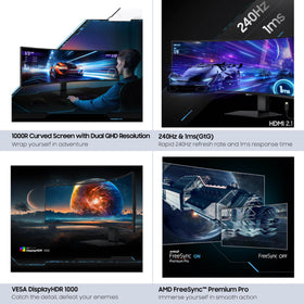 Samsung Odyssey G9 PBP and PIP support multitasking with two sources on screen.