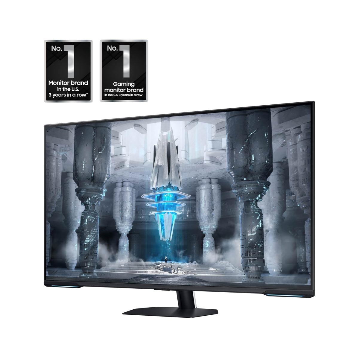 Samsung Odyssey Neo G7 43-inch ports and stand enable versatile console and PC setup.
