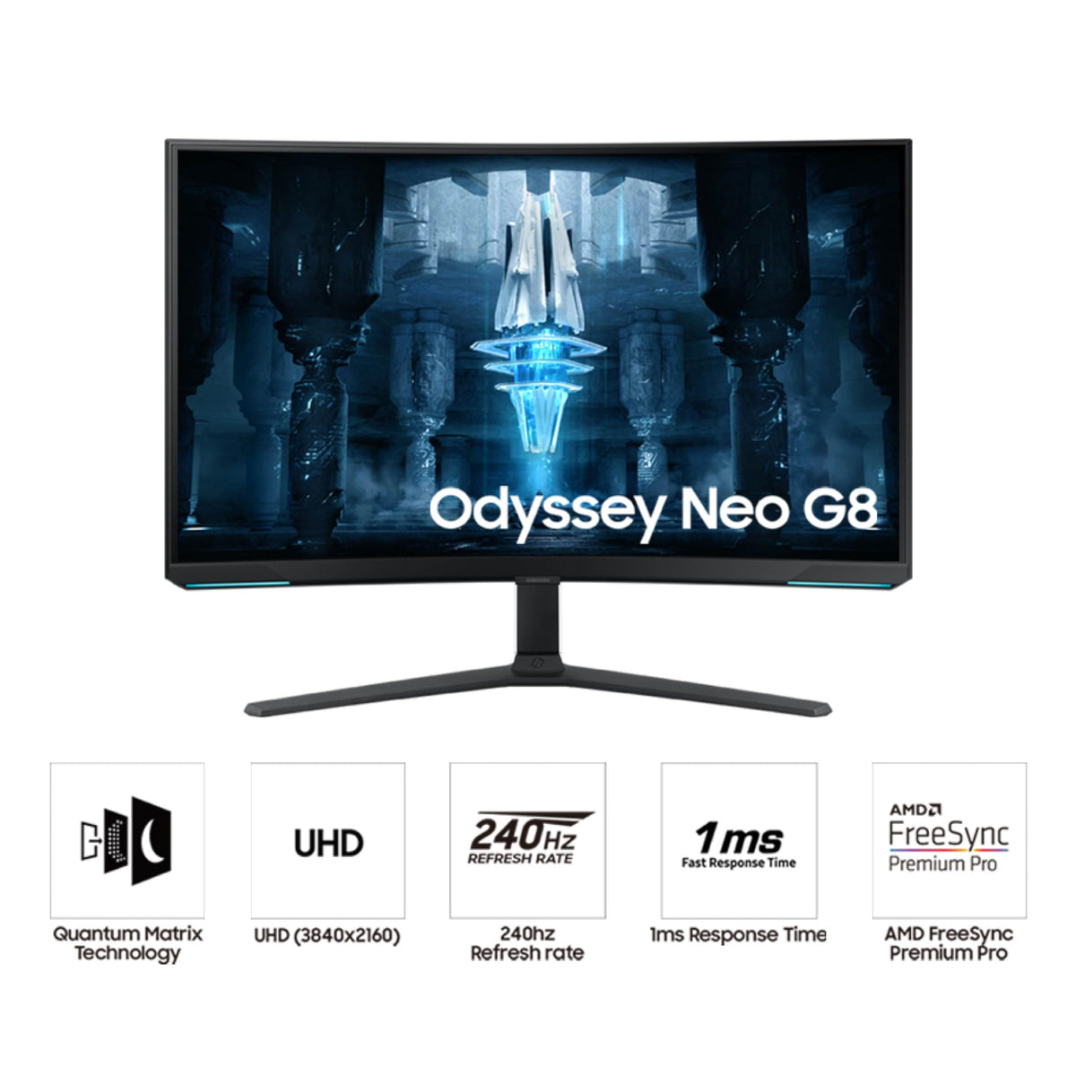 Samsung Odyssey Neo G8 1000R curve envelops you for deep, realistic immersion