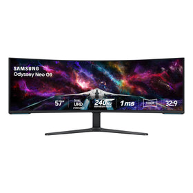Samsung Odyssey Neo G9 close-up highlighting curved screen for immersive gaming visuals