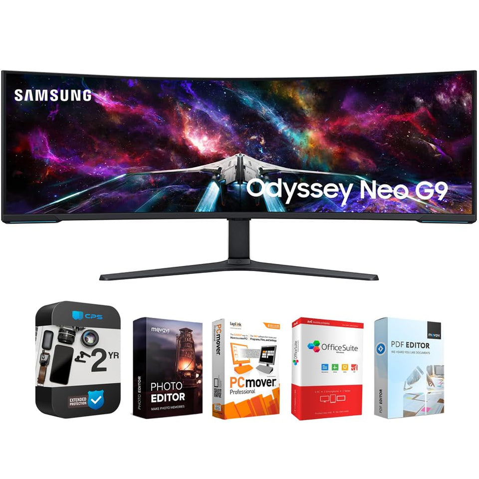 Samsung Odyssey Neo G9 57-inch front view for immersive gaming setup