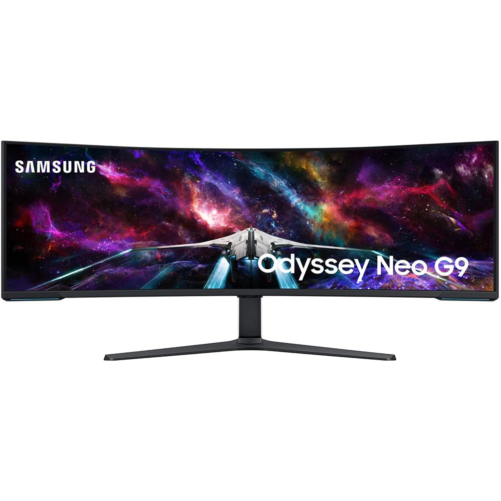 Samsung Odyssey Neo G9 57-inch angled side view for desk space
