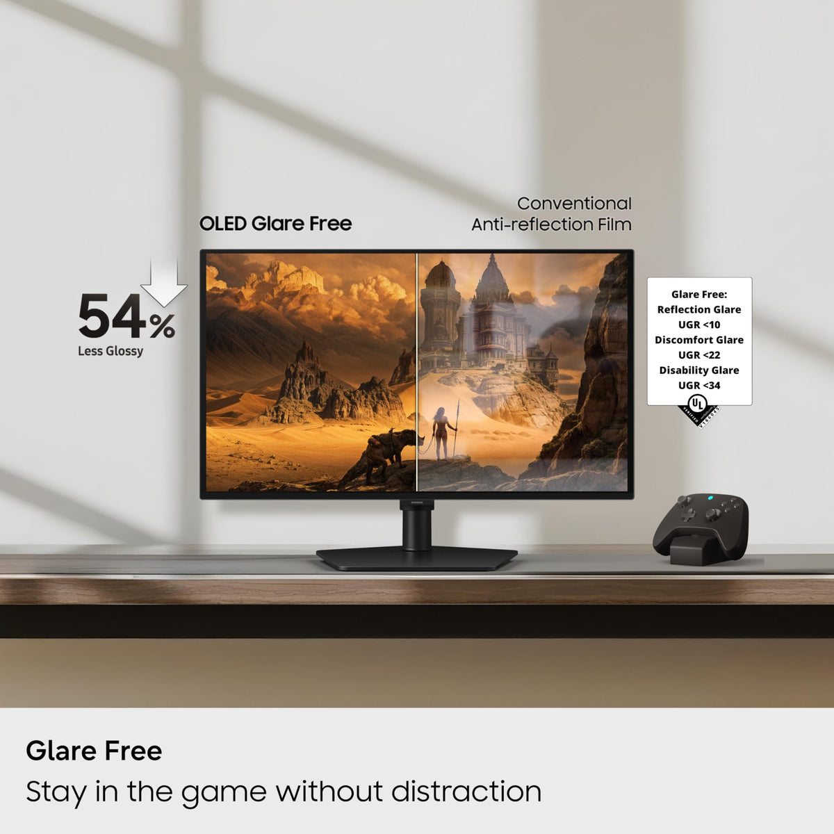 Samsung Odyssey G6 with FreeSync Premium reduces tearing and stutter.