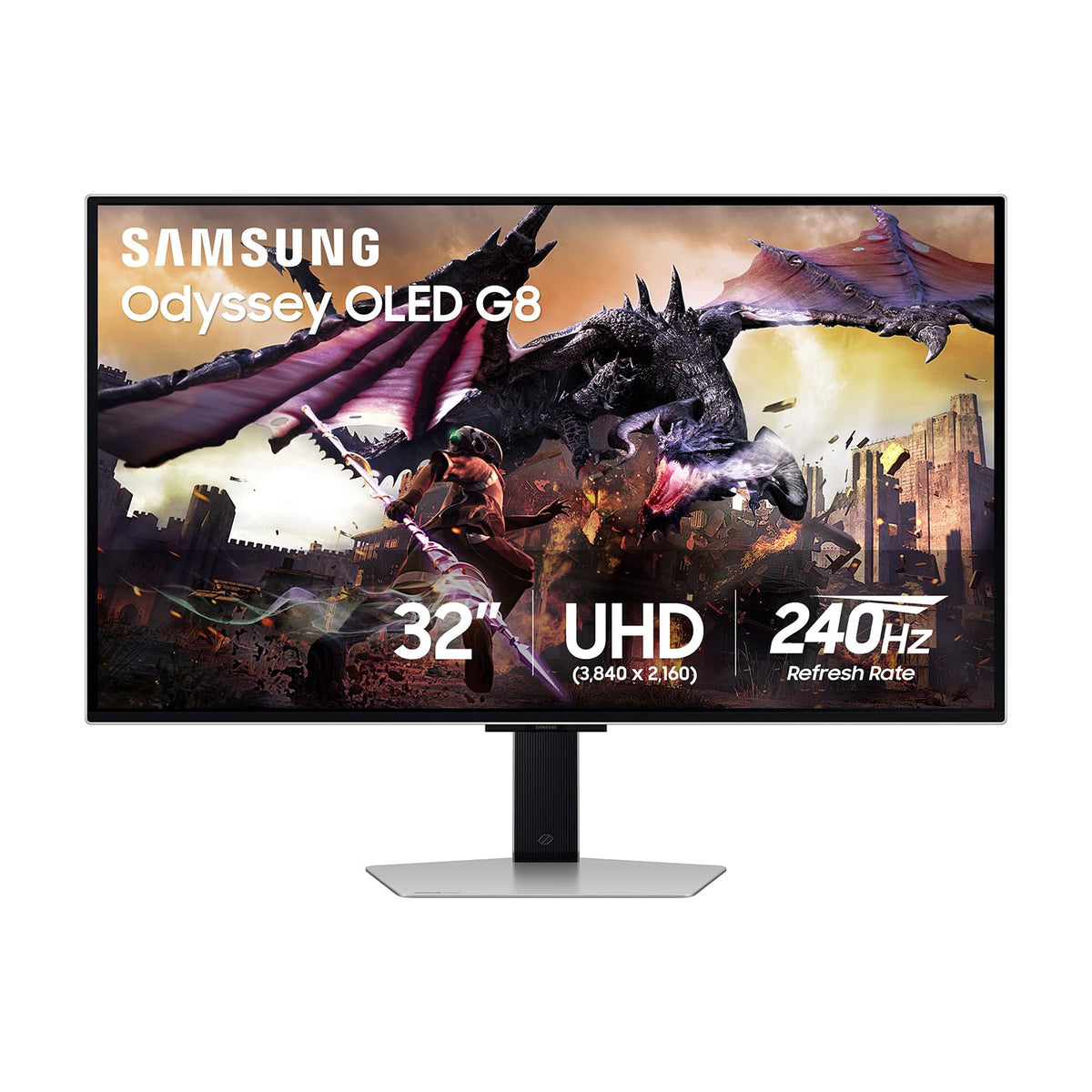 Samsung Odyssey OLED G8 front view delivers immersive 4K visuals
