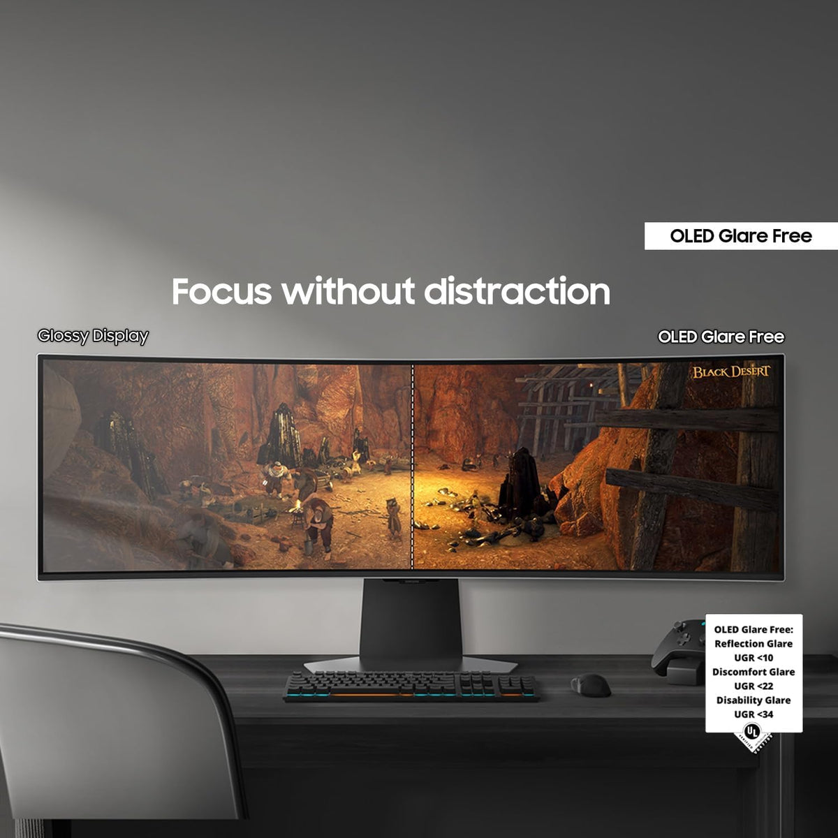 Samsung Odyssey OLED G8 Ultra-WQHD 3440x1440 detail and clarity across wide view